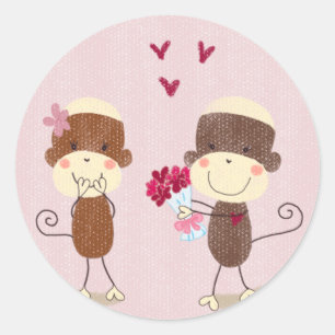 Loful Sock monkey par Sticker Runt Klistermärke