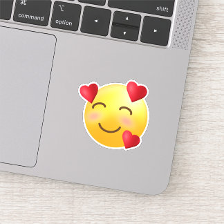 log Ansikte med hearts Emoji Klistermärken