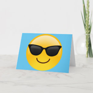 log Ansikte med solglasögon Coola Emoji Kort