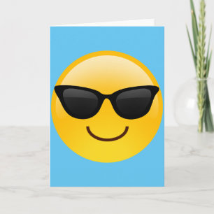 log Ansikte med solglasögon Coola Emoji Kort