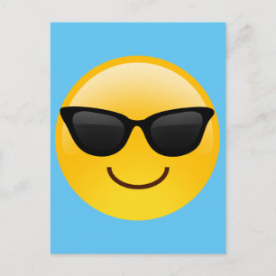 log Ansikte med solglasögon Coola Emoji Vykort
