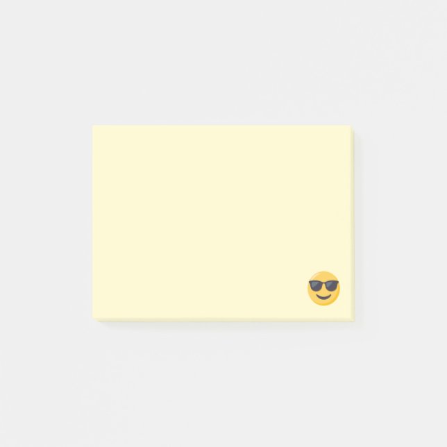 log Ansikte med Sunglasses Emoji Post-it Block (Framsida)