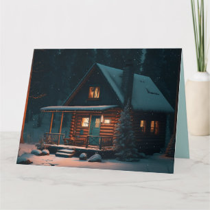 LOG CABIN BIRTHDAY GREETING CARD KORT