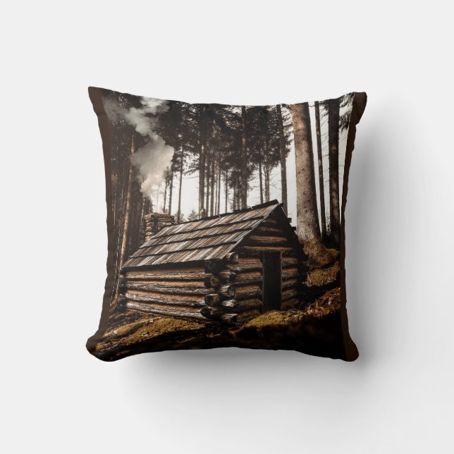 LOG CABIN HOUSE DECOR DEKORATIV KUDDE (Framsida)