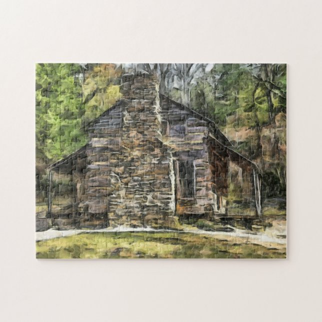 LOG CABIN PAINTING JIGSAW PUZZLE PUSSEL (Horisontell)