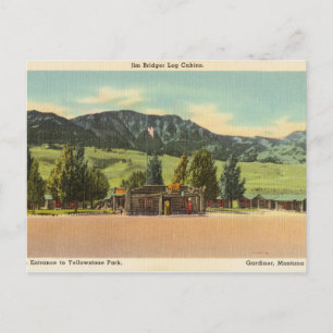 Log Cabin, Yellowstone National Park, Montana Vykort