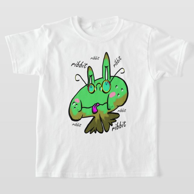 Log Frog Ribbit 3 k T Shirt (Laydown)