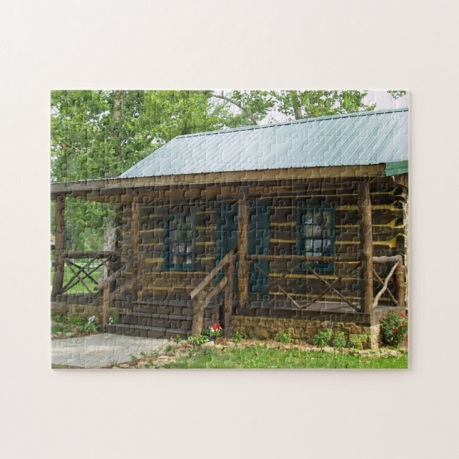 LOG HOUSE CABIN JIGSAW PUZZLE PUSSEL (Horisontell)