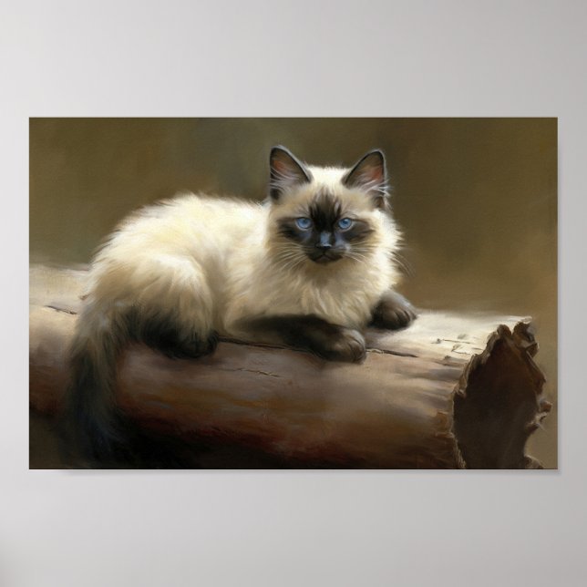 Log Lounger Siamese Kitten Poster (Framsidan)