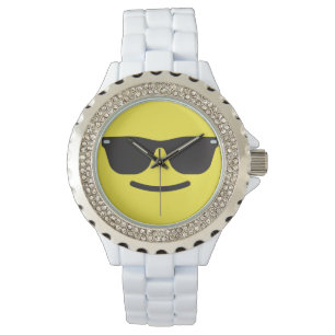 log med Sunglasses Emoji Armbandsur