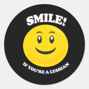 LOG SMIL OM DU ÄR LESBISK RUNT KLISTERMÄRKE