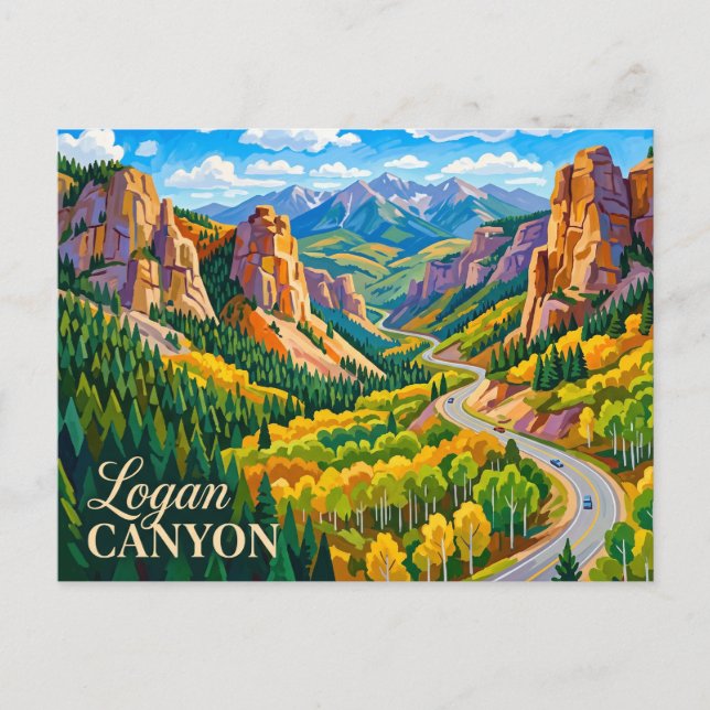 Logan Canyon USA Vykort (Framsida)