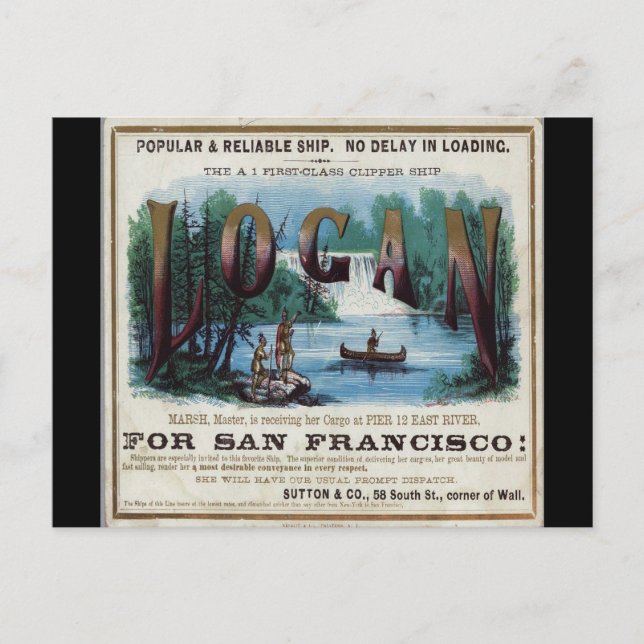 Logan Clipper Sailing Vykort (Framsida)