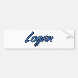 Logan Namn blå Aufkleber Sticker Autoaufkleber Bildekal