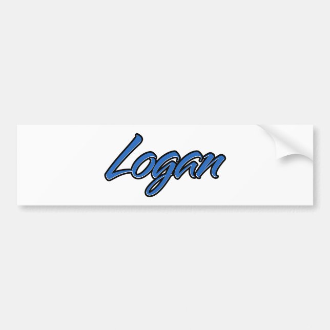 Logan Namn blå Aufkleber Sticker Autoaufkleber Bildekal (Framsidan)