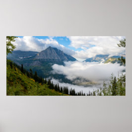 Logan Pass Glacier National Park Panorama Skriv ut Poster