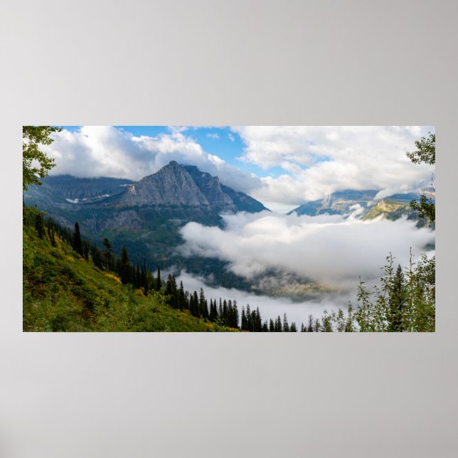 Logan Pass Glacier National Park Panorama Skriv ut Poster (Framsidan)