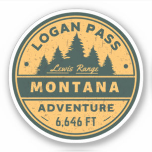 Logan Pass-vandring, montana alpinpass Klistermärken