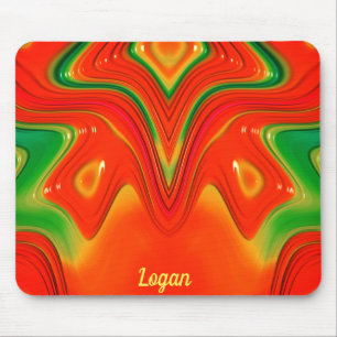 LOGAN ~ Red Grönt and Gult Design Musmatta