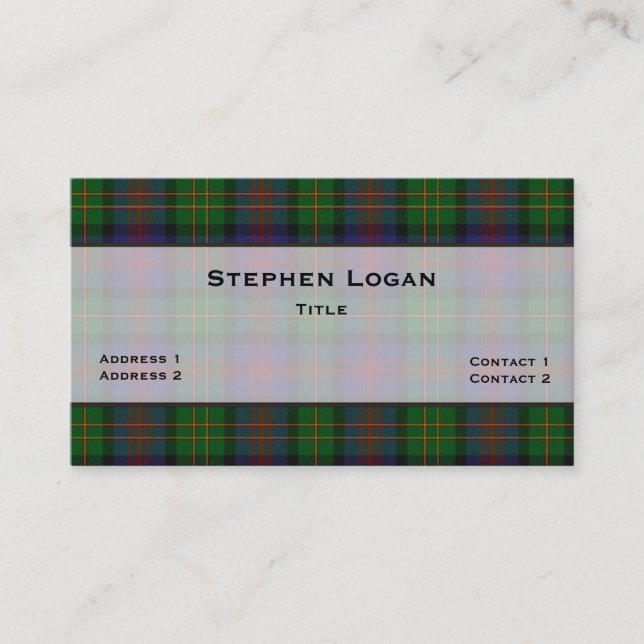 Logan Tartan PAnpassningsbar Visitkort (Framsida)