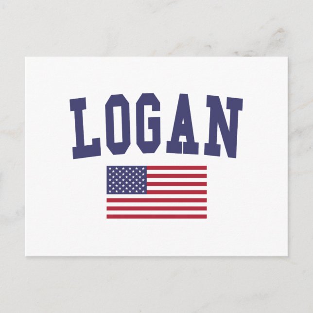 Logan US Flagga Vykort (Framsida)