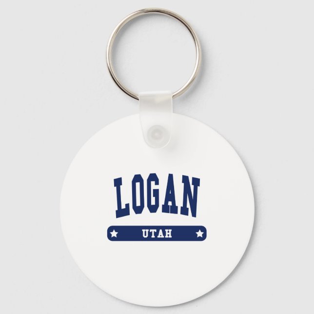 Logan Utah College Stil T-tröjor Nyckelring (Framsida)
