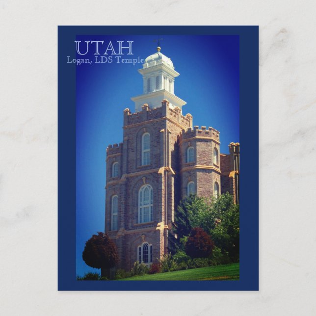 Logan Utah LDS tempel Vykort (Framsida)