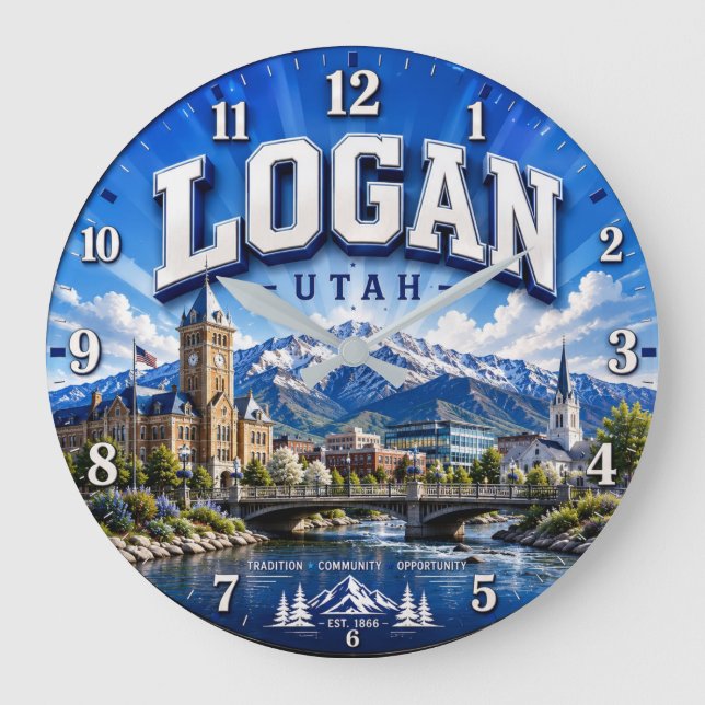Logan Utah Mountain Stor Klocka (Framsida)