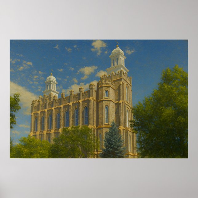 Logan Utah Tempel Målning™ LDS Väggkonst Poster (Framsidan)
