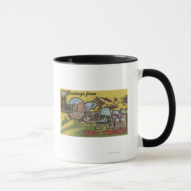 Logan, Väster Virginia - Large Brev Scenes Mugg (Höger)