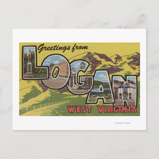 Logan, Väster Virginia - Large Brev Scenes Vykort (Framsida)