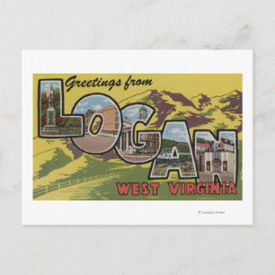 Logan, Väster Virginia - Large Brev Scenes Vykort