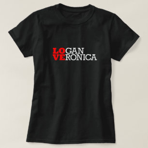 Logan & Veronica = grafisk popkultur för KÄRLEK T Shirt