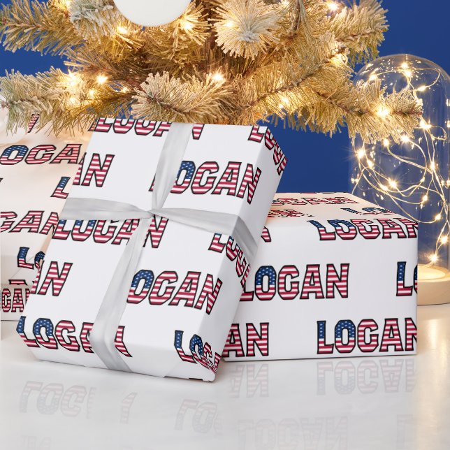 Logan Vorname Name USA US Geschenkpapier Papier Presentpapper (Helgdagar)