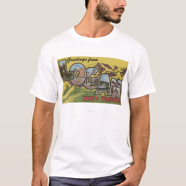 Logan West Virginia - stora brevplatser T-shirt (Framsida)