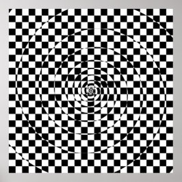 Logarithmic Checkered Spiral Var. 2 Poster