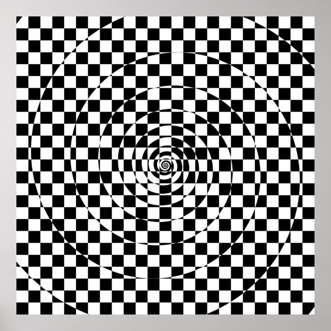 Logarithmic Checkered Spiral Var. 2 Poster (Framsidan)