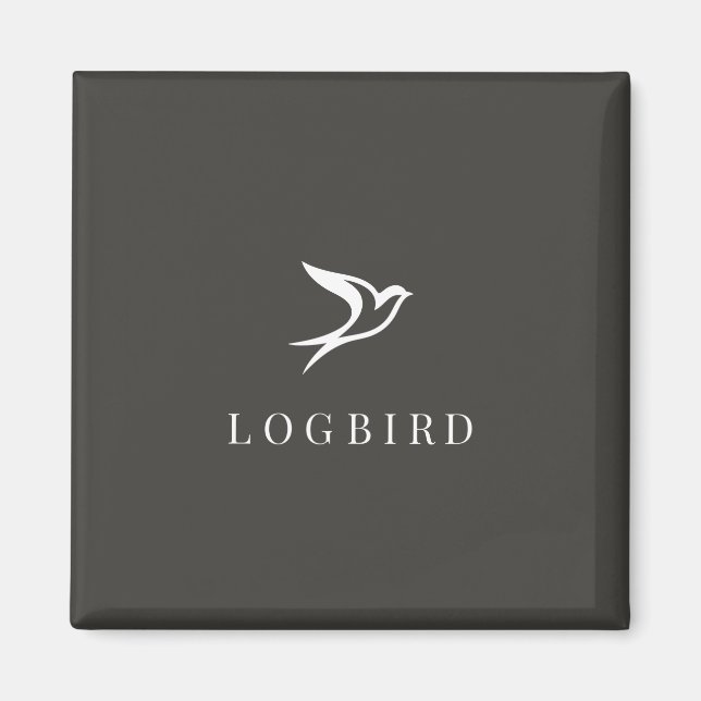 LOGBIRD — Fyrkantig Magnet (Framsidan)