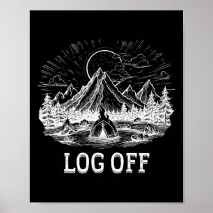 Logga Av Och Logga Ut Och Lägg En Stock På Lägret Poster
