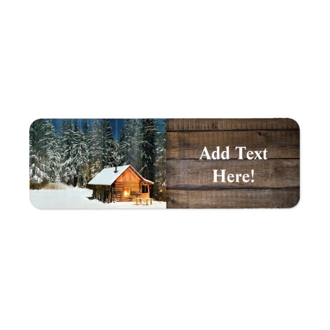 Logga Cabin Wilderness-etikett Returadress Etikett (Framsidan)