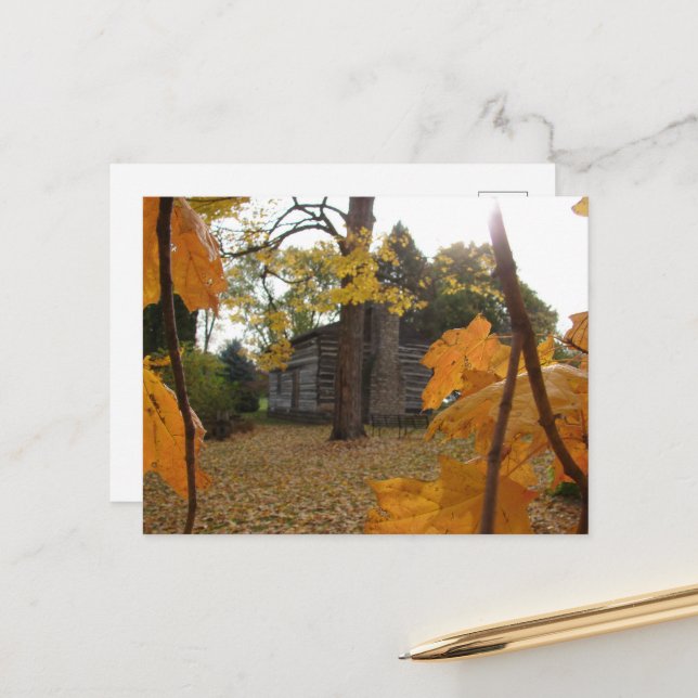 Logga in i Washington, Iowa på hösten Vykort (Fram/Back In Situ)