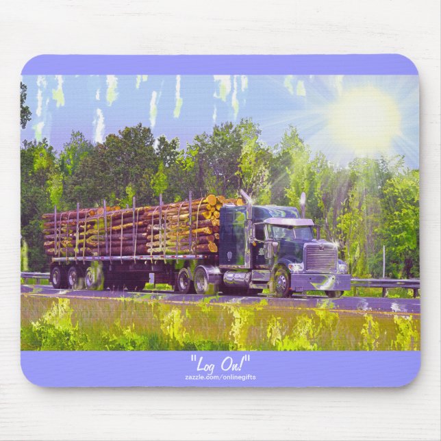Logga in Lastbil Highway Driving Art Mousepad Musmatta (Framsidan)