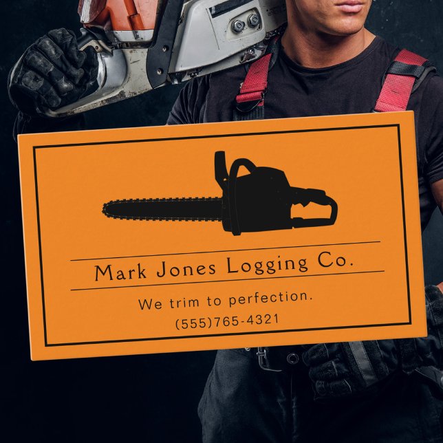 Logga in Träd Trimming Saw Service Visitkort (Skapare uppladdad)