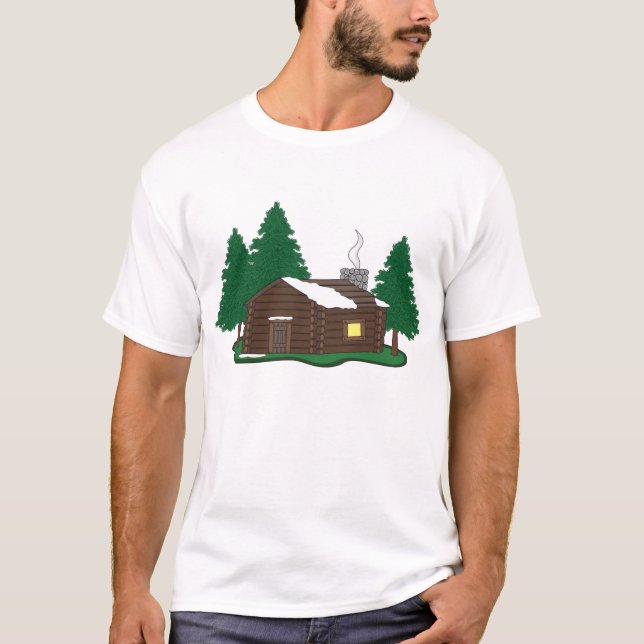 Logga kabinen i skogen t shirt (Framsida)