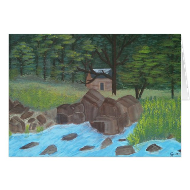 Logga kabinen och träd OBS kort (Framsidan Horizontal)