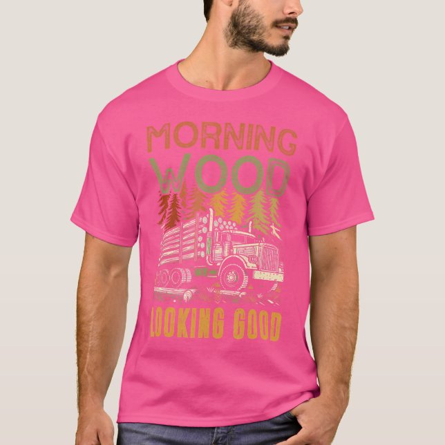 Logga Lastbil-drivrutin Timber Lastbil Funny Loggi T Shirt (Framsida)