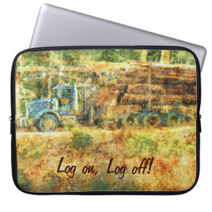 Logga lastbilhumorchaufför laptop sleeve för konst