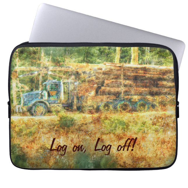 Logga lastbilhumorchaufför laptop sleeve för konst (Framsidan)