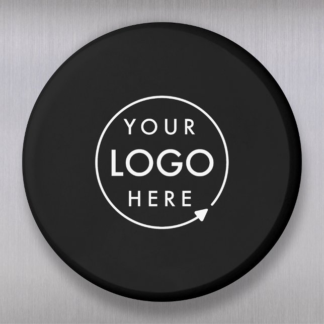 Logga | Minimalistisk affärsverksamhet Magnet (Sleek black company branded magnets for small business marketing & promotional swag.)