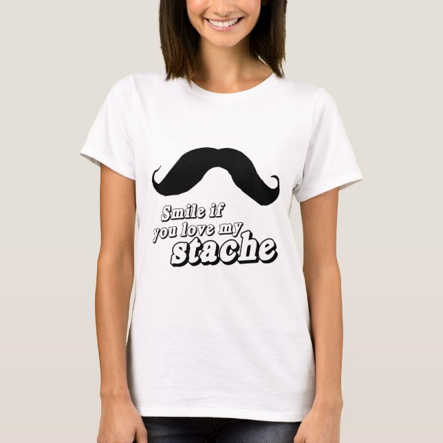 Logga om du älskar min mustasch t-shirt (Framsida)